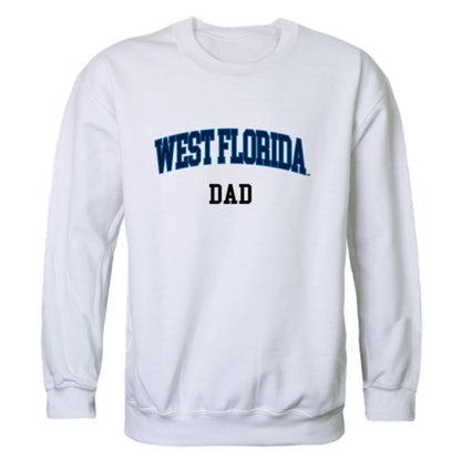 UWF University of West Florida Argonauts Dad Fleece Crewneck Pullover Sweatshirt Heather Grey-Campus-Wardrobe