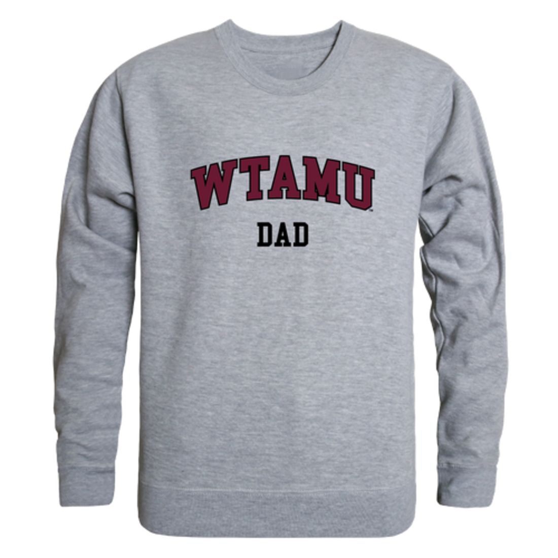 WTAMU West Texas A&M University Buffaloes Dad Fleece Crewneck Pullover Sweatshirt Heather Grey-Campus-Wardrobe