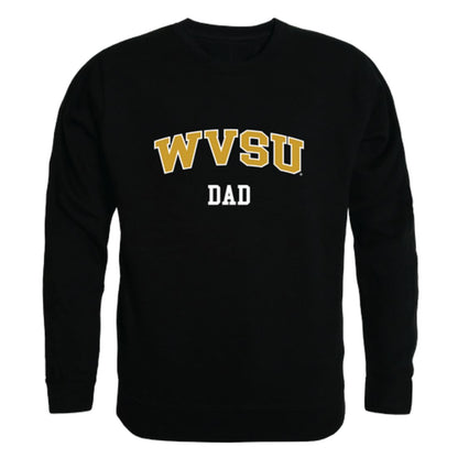 WVSU West Virginia State University Yellow Jackets Dad Fleece Crewneck Pullover Sweatshirt Black-Campus-Wardrobe