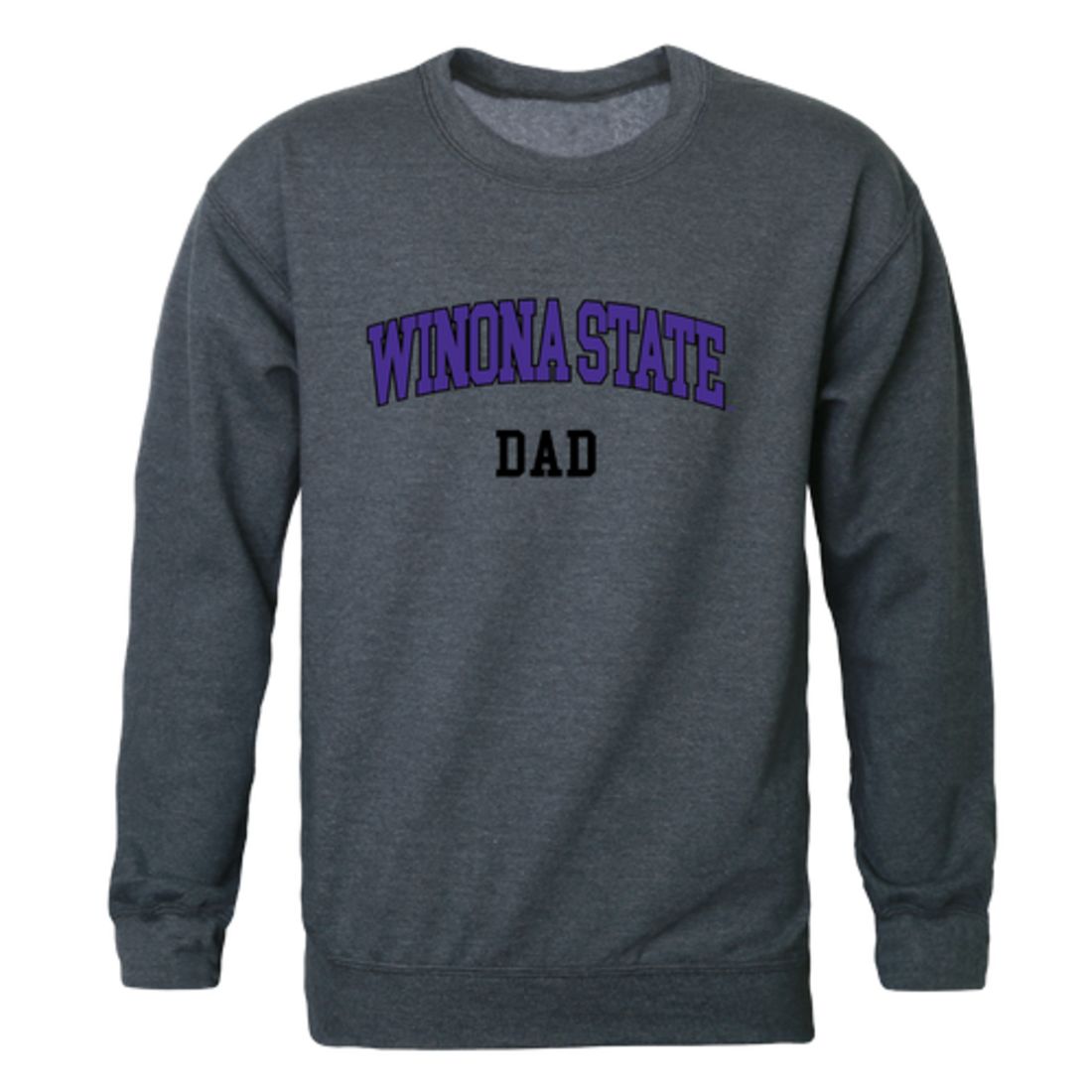 Winona State University Warriors Dad Fleece Crewneck Pullover Sweatshirt Heather Charcoal-Campus-Wardrobe