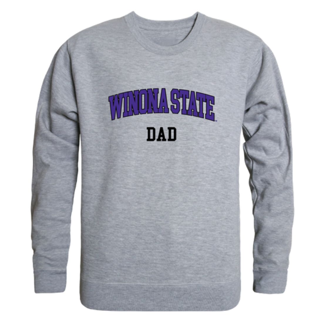 Winona State University Warriors Dad Fleece Crewneck Pullover Sweatshirt Heather Charcoal-Campus-Wardrobe