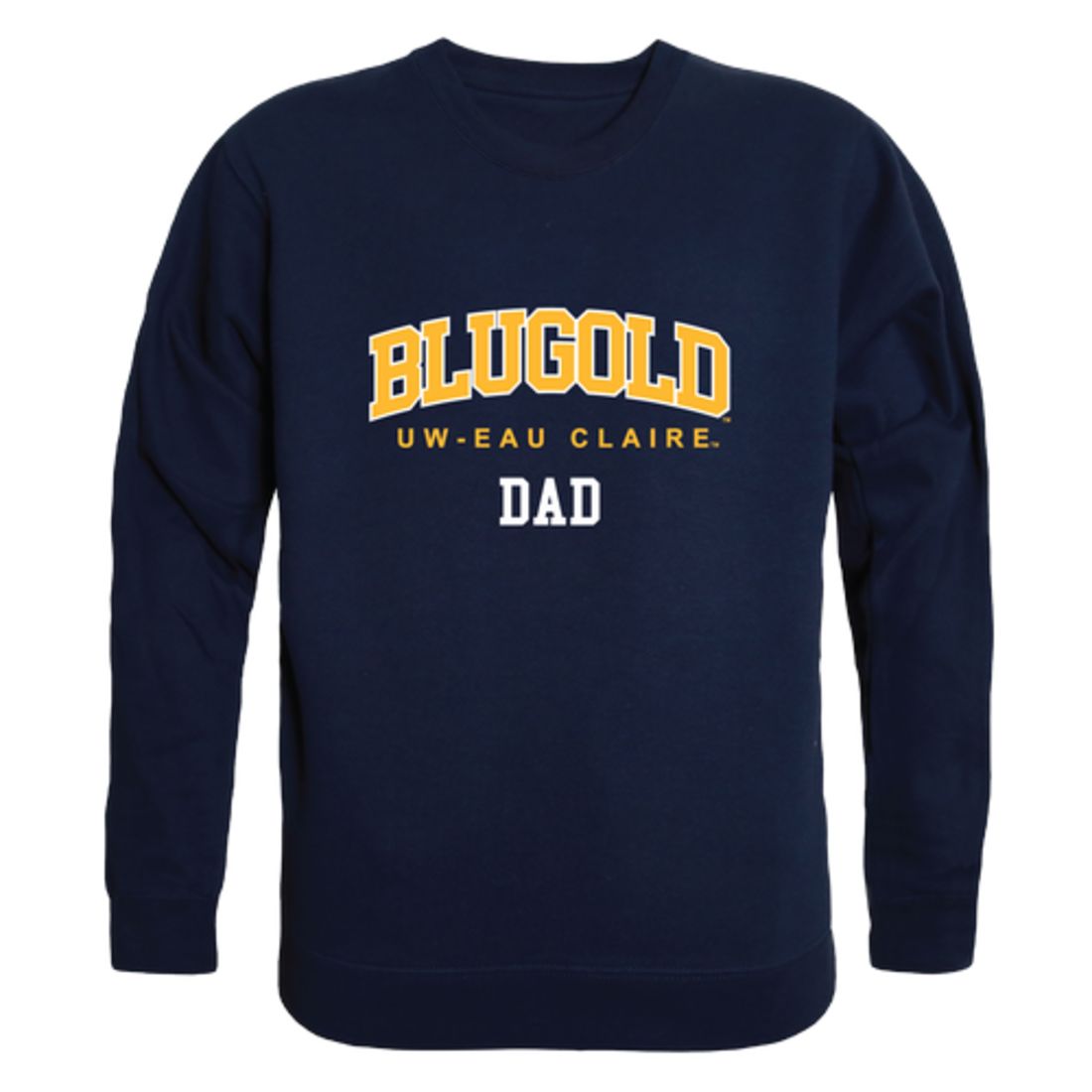 UWEC University of Wisconsin-Eau Claire Blugolds Dad Fleece Crewneck Pullover Sweatshirt Heather Grey-Campus-Wardrobe