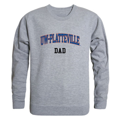 UW University of Wisconsin Platteville Pioneers Dad Fleece Crewneck Pullover Sweatshirt Heather Grey-Campus-Wardrobe