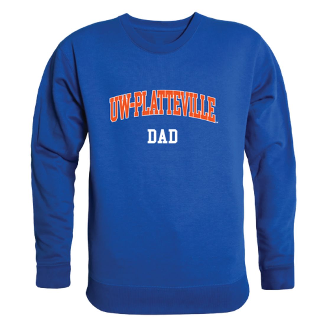 UW University of Wisconsin Platteville Pioneers Dad Fleece Crewneck Pullover Sweatshirt Heather Grey-Campus-Wardrobe