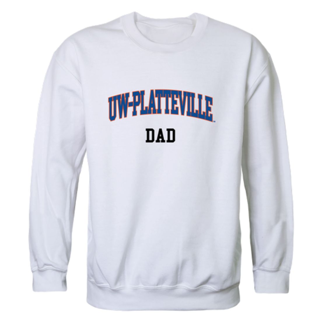 UW University of Wisconsin Platteville Pioneers Dad Fleece Crewneck Pullover Sweatshirt Heather Grey-Campus-Wardrobe