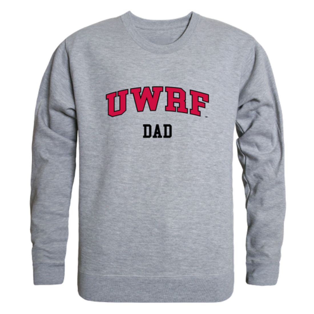 UWRF University of Wisconsin River Falls Falcons Dad Fleece Crewneck Pullover Sweatshirt Heather Grey-Campus-Wardrobe