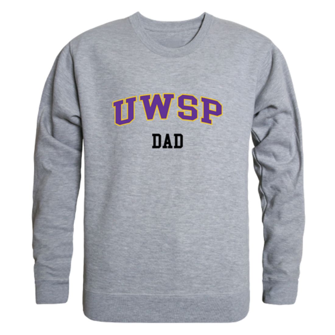 UWSP University of Wisconsin Stevens Point Pointers Dad Fleece Crewneck Pullover Sweatshirt Heather Charcoal-Campus-Wardrobe