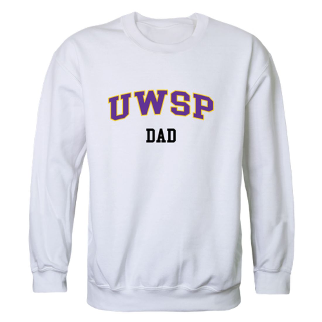 UWSP University of Wisconsin Stevens Point Pointers Dad Fleece Crewneck Pullover Sweatshirt Heather Charcoal-Campus-Wardrobe