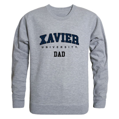 Xavier University Musketeers Dad Fleece Crewneck Pullover Sweatshirt Heather Grey-Campus-Wardrobe