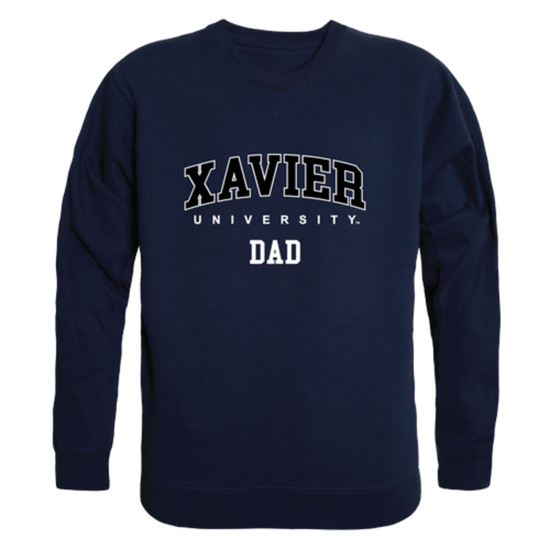 Xavier University Musketeers Dad Fleece Crewneck Pullover Sweatshirt Heather Grey-Campus-Wardrobe