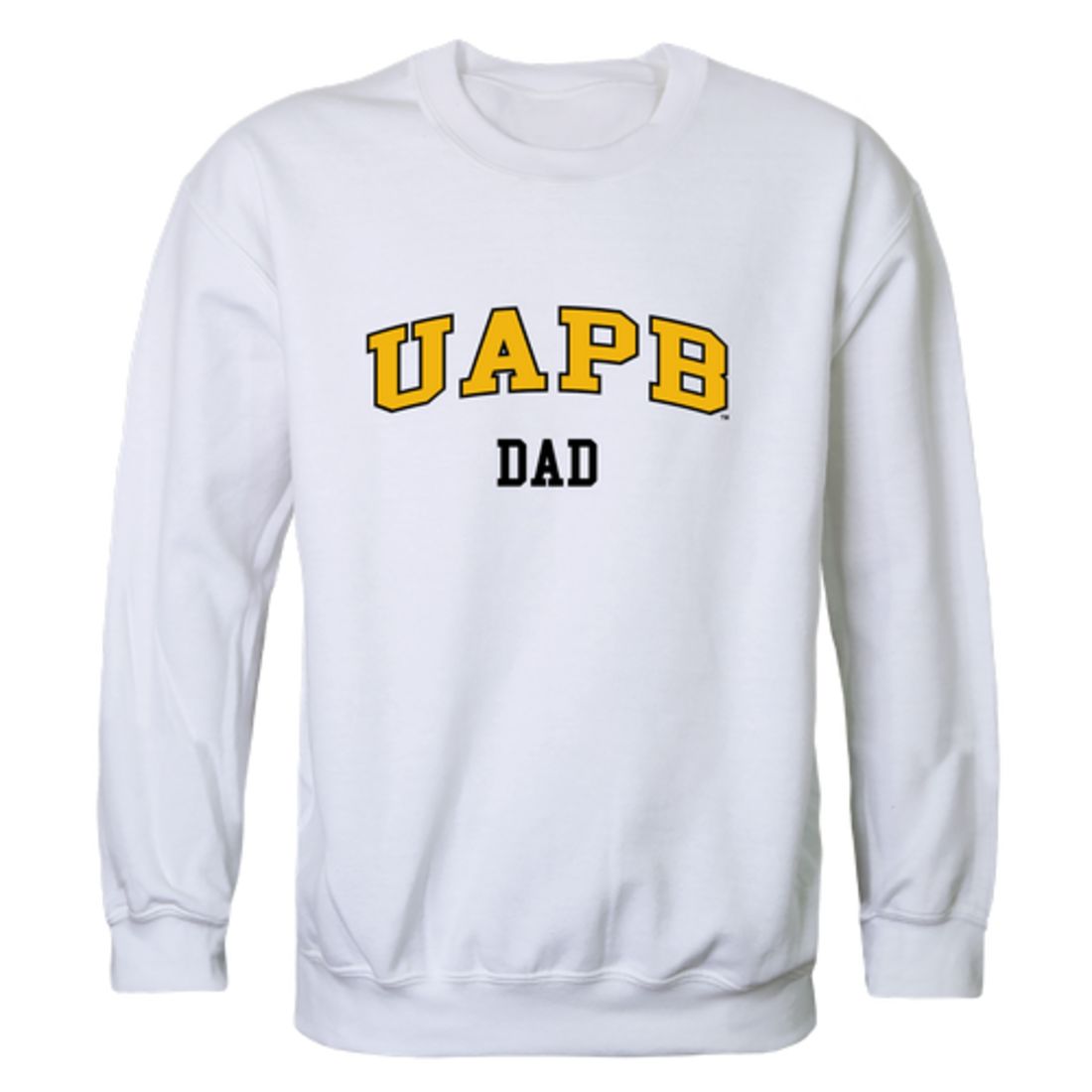 UAPB University of Arkansas Pine Bluff Golden Lions Dad Fleece Crewneck Pullover Sweatshirt Black-Campus-Wardrobe