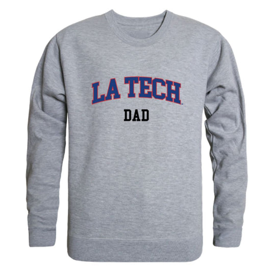 Louisiana Tech University Bulldogs Dad Fleece Crewneck Pullover Sweatshirt Heather Grey-Campus-Wardrobe