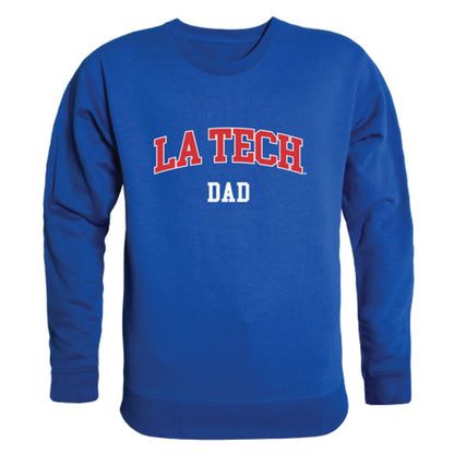 Louisiana Tech University Bulldogs Dad Fleece Crewneck Pullover Sweatshirt Heather Grey-Campus-Wardrobe