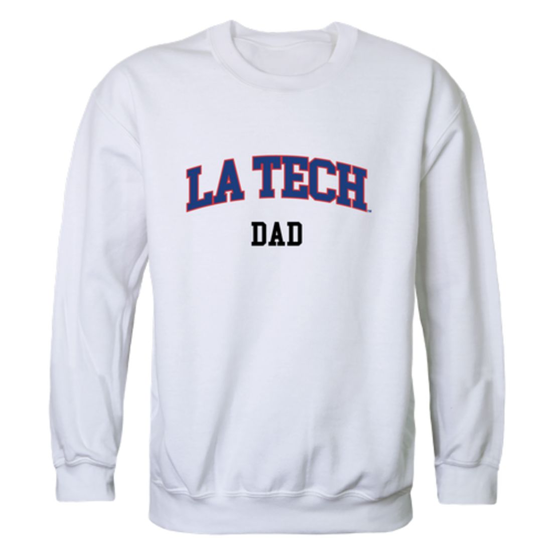 Louisiana Tech University Bulldogs Dad Fleece Crewneck Pullover Sweatshirt Heather Grey-Campus-Wardrobe