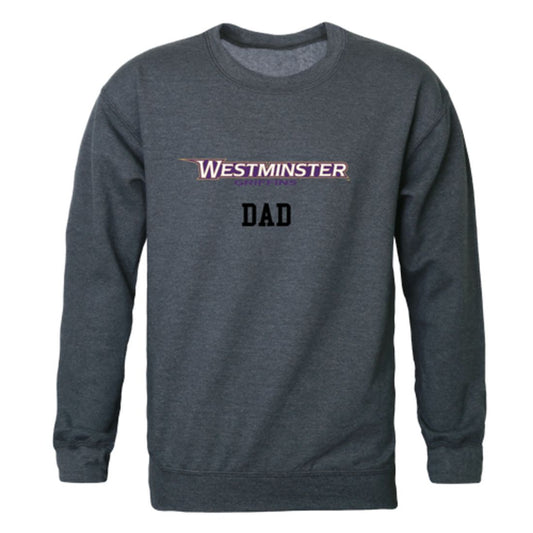Westminster College Griffins Dad Fleece Crewneck Pullover Sweatshirt Heather Charcoal-Campus-Wardrobe