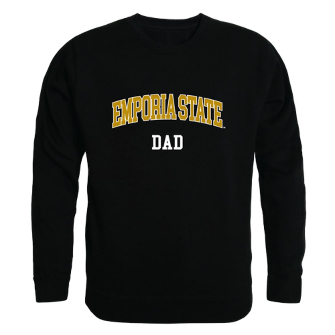 Emporia State University Hornets Dad Fleece Crewneck Pullover Sweatshirt Black-Campus-Wardrobe