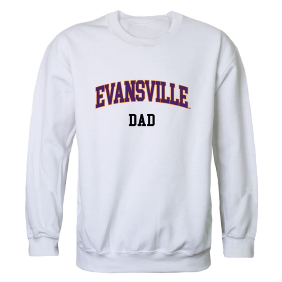 University of Evansville Purple Aces Dad Fleece Crewneck Pullover Sweatshirt Heather Charcoal-Campus-Wardrobe