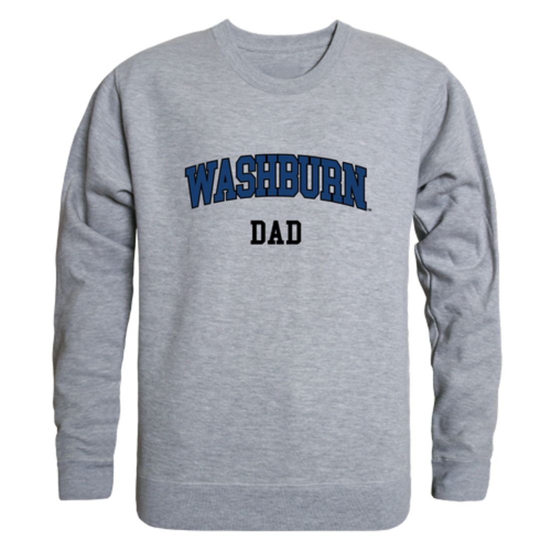Washburn University Ichabods Dad Fleece Crewneck Pullover Sweatshirt Heather Grey-Campus-Wardrobe