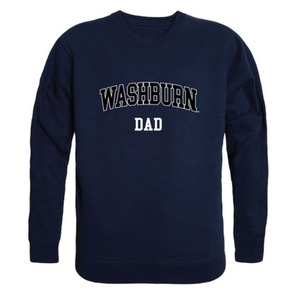 Washburn University Ichabods Dad Fleece Crewneck Pullover Sweatshirt Heather Grey-Campus-Wardrobe