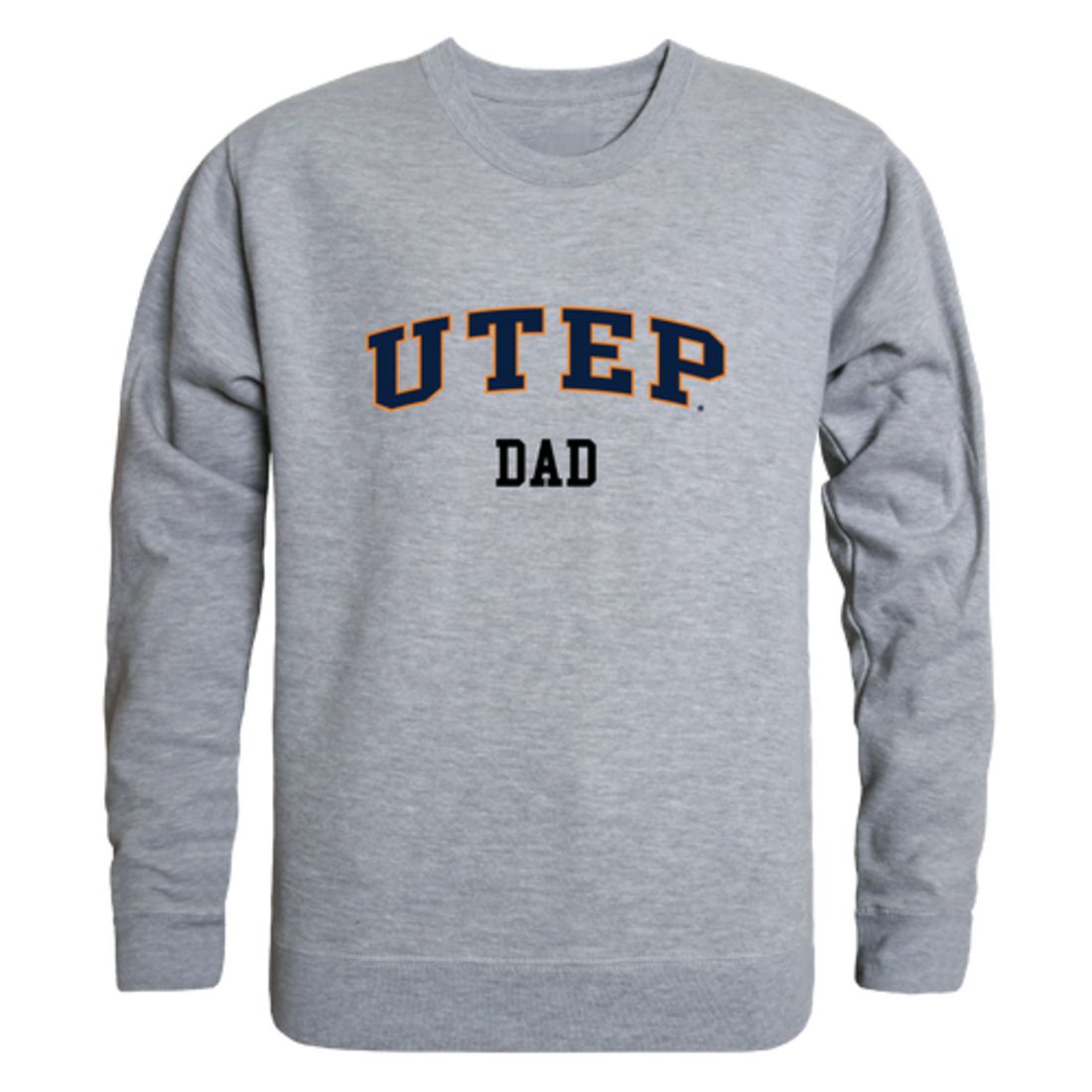 UTEP University of Texas at El Paso Miners Dad Fleece Crewneck Pullover Sweatshirt Heather Grey-Campus-Wardrobe