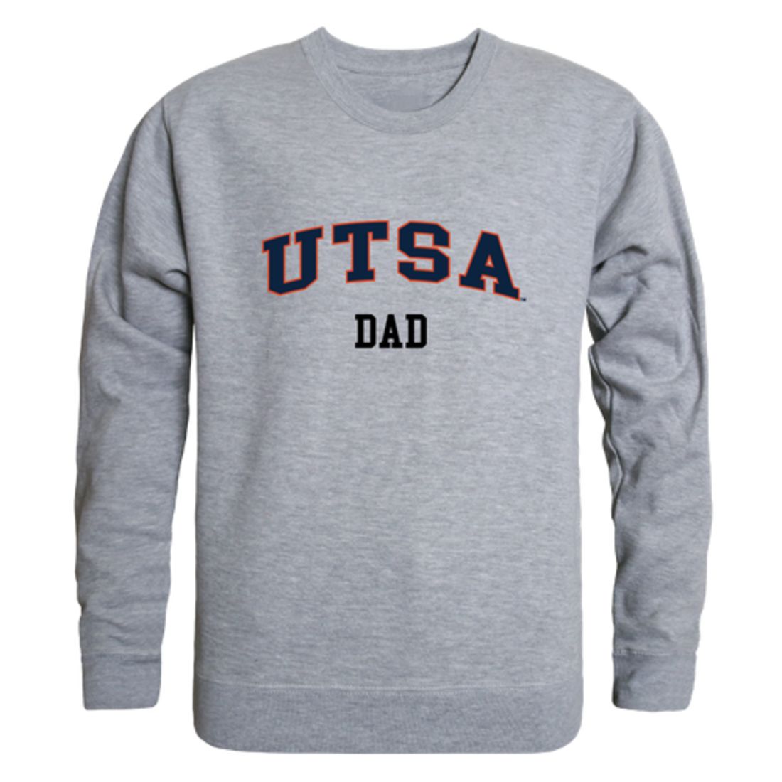UTSA University of Texas at San Antonio Roadrunners Dad Fleece Crewneck Pullover Sweatshirt Heather Grey-Campus-Wardrobe