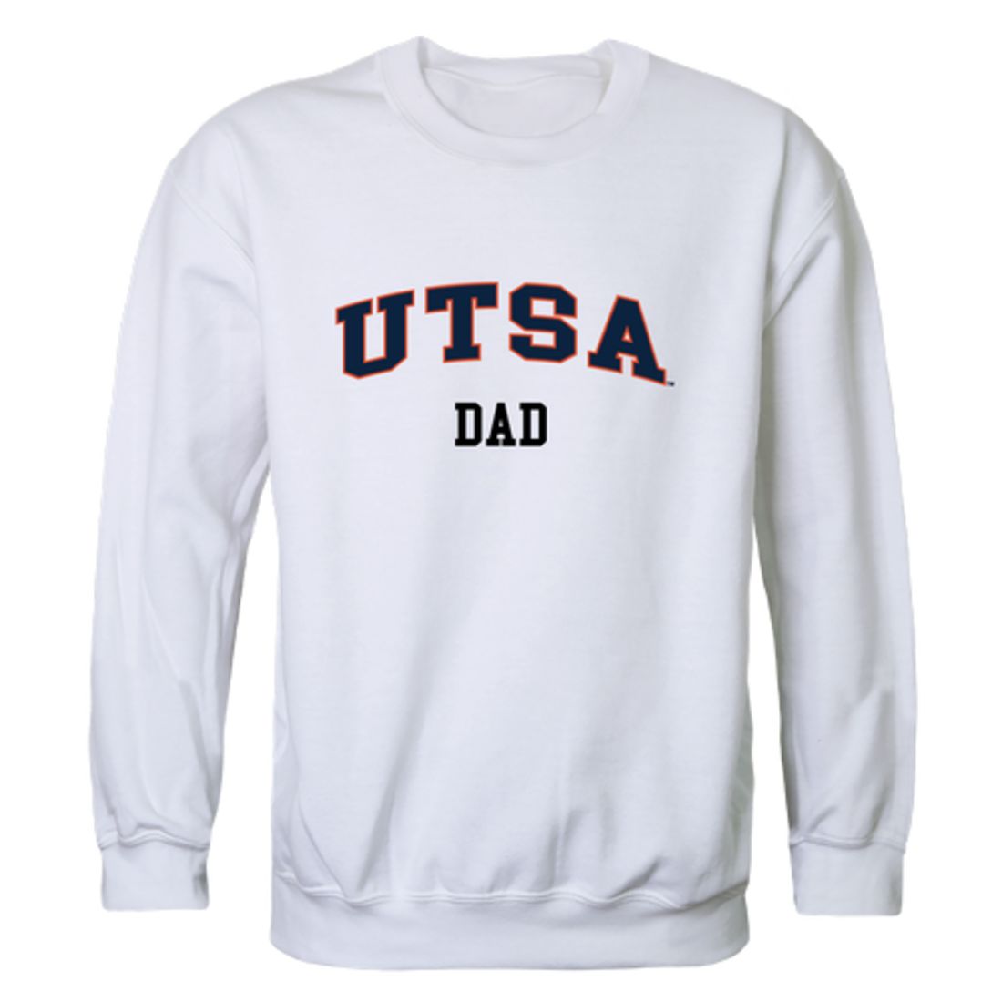 UTSA University of Texas at San Antonio Roadrunners Dad Fleece Crewneck Pullover Sweatshirt Heather Grey-Campus-Wardrobe