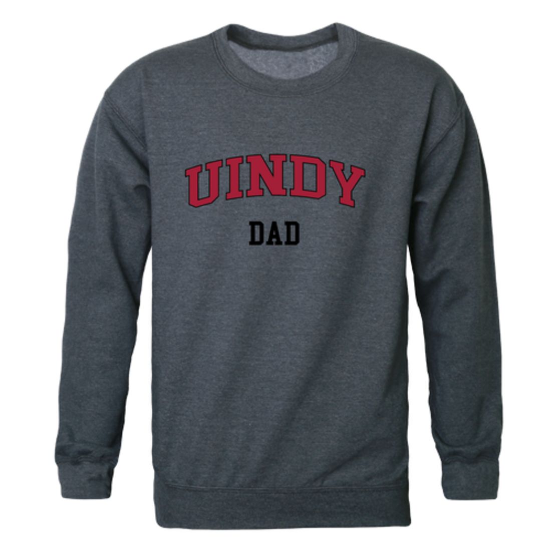 UIndy University of Indianapolis Greyhounds Dad Fleece Crewneck Pullover Sweatshirt Heather Charcoal-Campus-Wardrobe