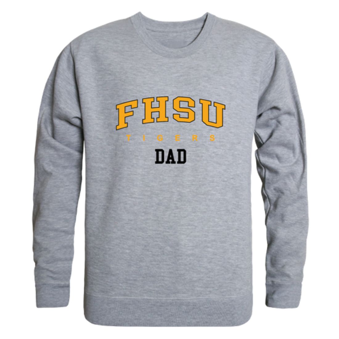 FHSU Fort Hays State University Tigers Dad Fleece Crewneck Pullover Sweatshirt Black-Campus-Wardrobe