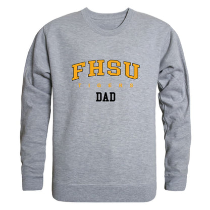 FHSU Fort Hays State University Tigers Dad Fleece Crewneck Pullover Sweatshirt Black-Campus-Wardrobe