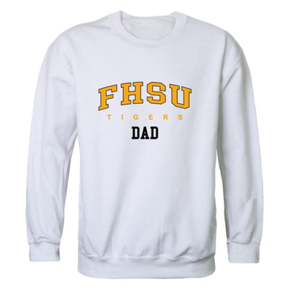 FHSU Fort Hays State University Tigers Dad Fleece Crewneck Pullover Sweatshirt Black-Campus-Wardrobe