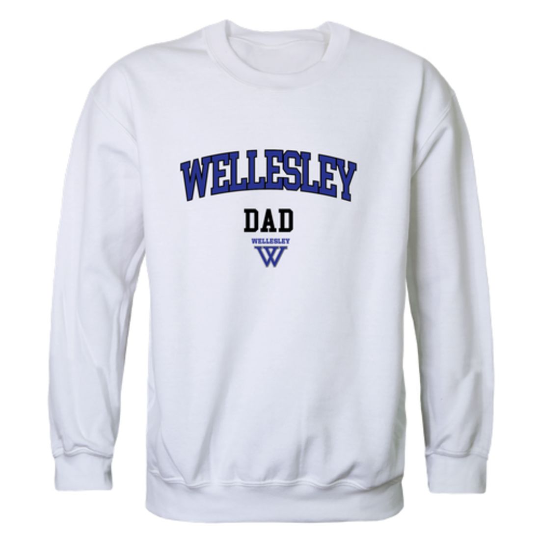 Wellesley College Blue Dad Fleece Crewneck Pullover Sweatshirt