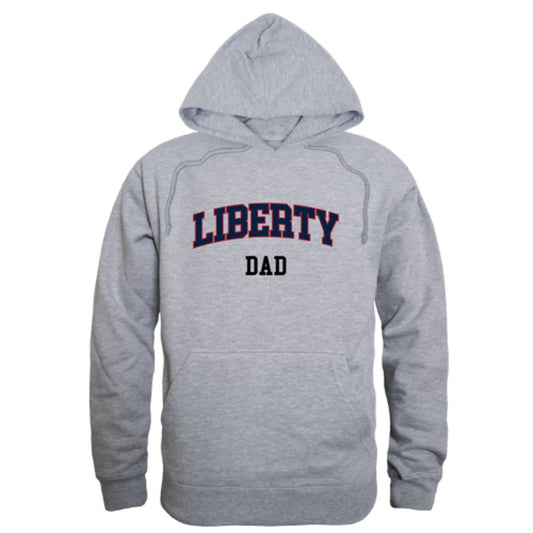 Liberty University Flames Dad Fleece Hoodie Sweatshirts Heather Grey-Campus-Wardrobe