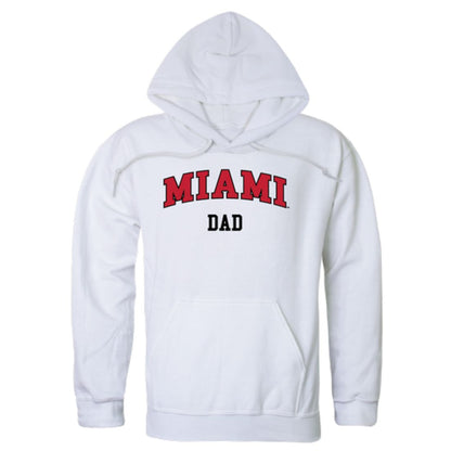 Miami University RedHawks Dad Fleece Hoodie Sweatshirts Heather Grey-Campus-Wardrobe
