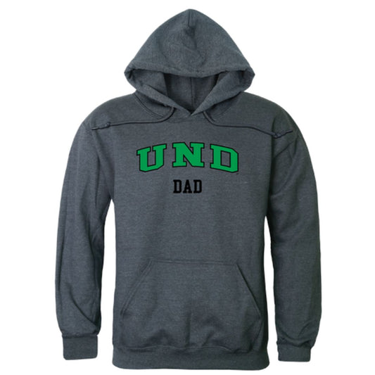 UND University of North Dakota Fighting Hawks Dad Fleece Hoodie Sweatshirts Heather Charcoal-Campus-Wardrobe