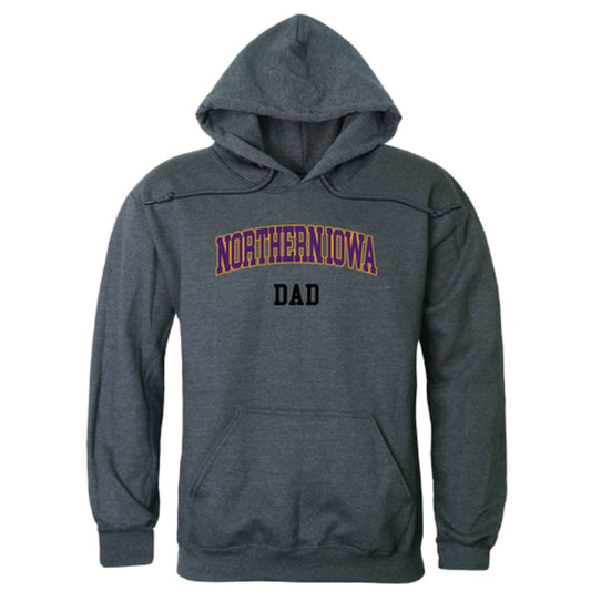 University of Northern Iowa Panthers Dad Fleece Hoodie Sweatshirts Heather Charcoal-Campus-Wardrobe