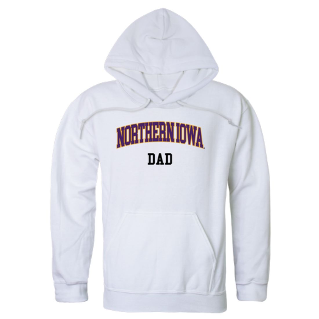 University of Northern Iowa Panthers Dad Fleece Hoodie Sweatshirts Heather Charcoal-Campus-Wardrobe