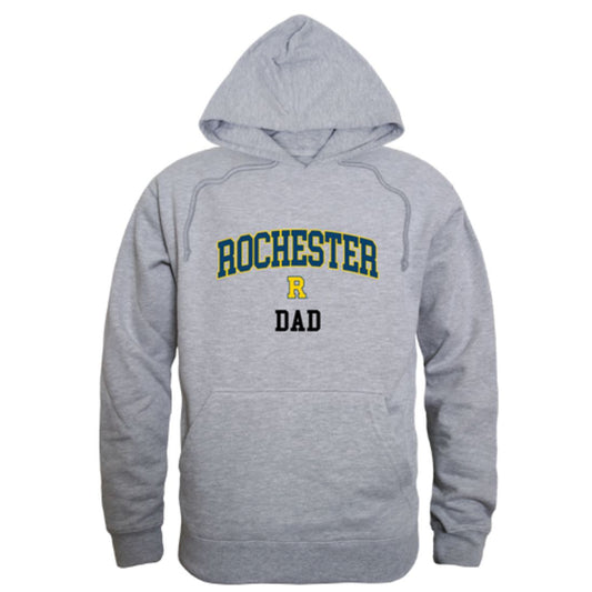 University of Rochester Yellowjackets Dad Fleece Hoodie Sweatshirts Heather Grey-Campus-Wardrobe