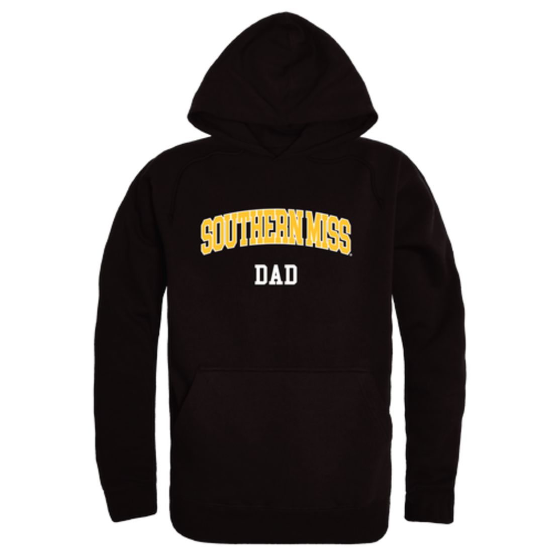 USM University of Southern Mississippi Golden Eagles Dad Fleece Hoodie Sweatshirts Black-Campus-Wardrobe