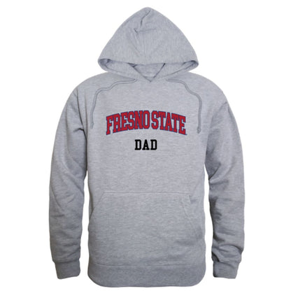 Fresno State University Bulldogs Dad Fleece Hoodie Sweatshirts Heather Grey-Campus-Wardrobe
