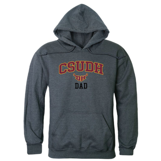 CSUDH California State University Dominguez Hills Toros Dad Fleece Hoodie Sweatshirts Heather Charcoal-Campus-Wardrobe