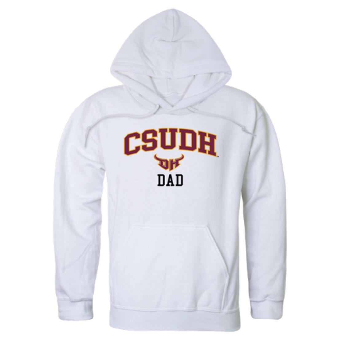 CSUDH California State University Dominguez Hills Toros Dad Fleece Hoodie Sweatshirts Heather Charcoal-Campus-Wardrobe