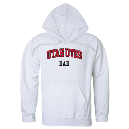 University of Utah Utes Dad Fleece Hoodie Sweatshirts Heather Grey-Campus-Wardrobe