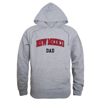 UNM University of New Mexico Lobos Dad Fleece Hoodie Sweatshirts Heather Grey-Campus-Wardrobe