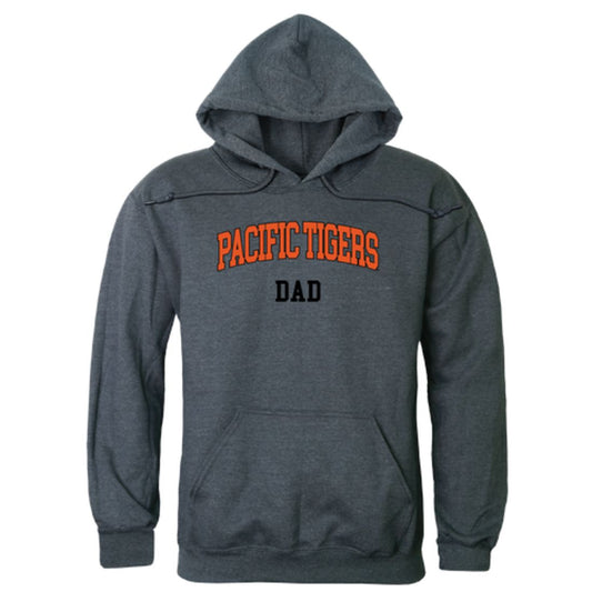 University of the Pacific Tigers Dad Fleece Hoodie Sweatshirts Heather Charcoal-Campus-Wardrobe