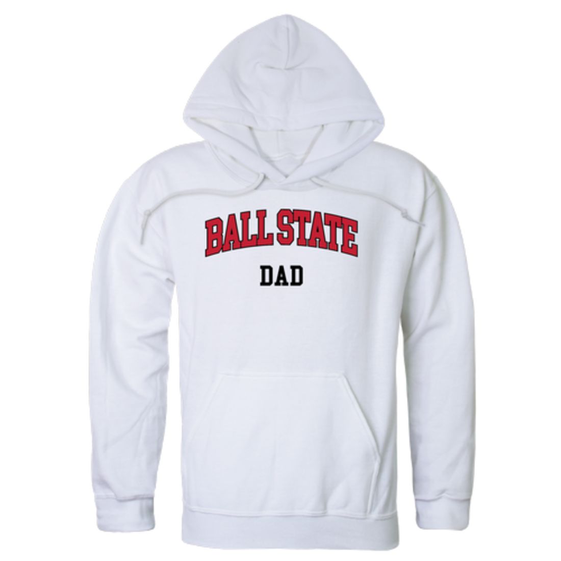 BSU Ball State University Cardinals Dad Fleece Hoodie Sweatshirts Heather Grey-Campus-Wardrobe