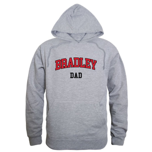 Bradley University Braves Dad Fleece Hoodie Sweatshirts Heather Grey-Campus-Wardrobe