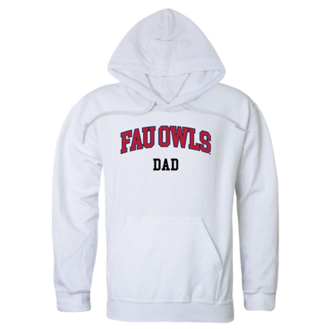 FAU Florida Atlantic University Owls Dad Fleece Hoodie Sweatshirts Heather Grey-Campus-Wardrobe