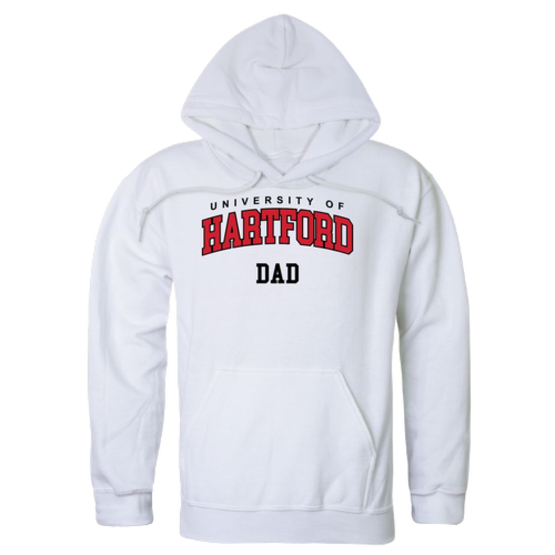 University of Hartford Hawks Dad Fleece Hoodie Sweatshirts Heather Grey-Campus-Wardrobe