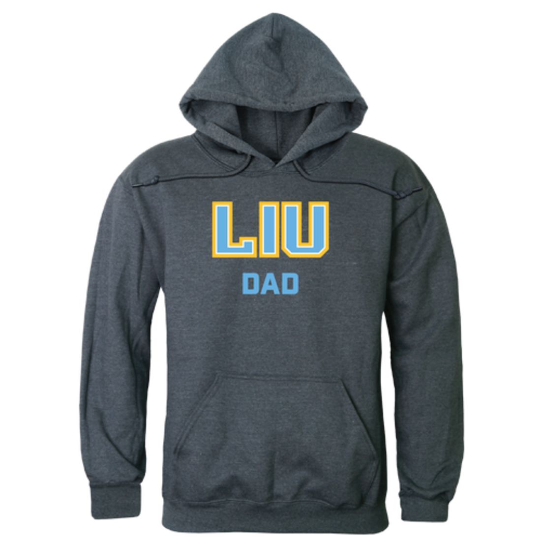 LIU Long Island University Post Pioneers Dad Fleece Hoodie Sweatshirts Heather Charcoal-Campus-Wardrobe