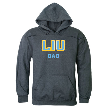 LIU Long Island University Post Pioneers Dad Fleece Hoodie Sweatshirts Heather Charcoal-Campus-Wardrobe